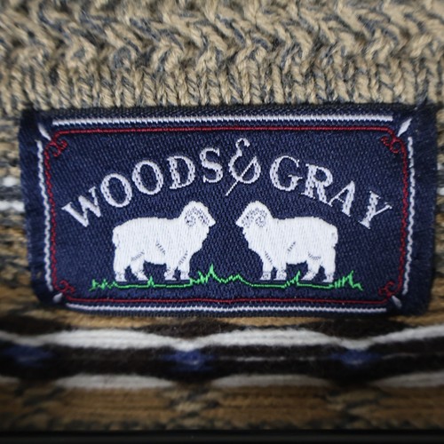 Vintage Woods & Gray Striped Sweater New With Tags Size Medium 23x27 - Picture 5 of 11