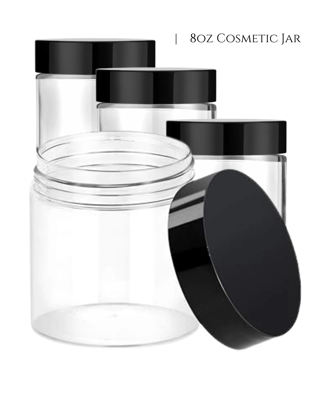 8oz Clear Glass Jars Set of 4 Body Butters Lotion DIY Skincare Craft Sample