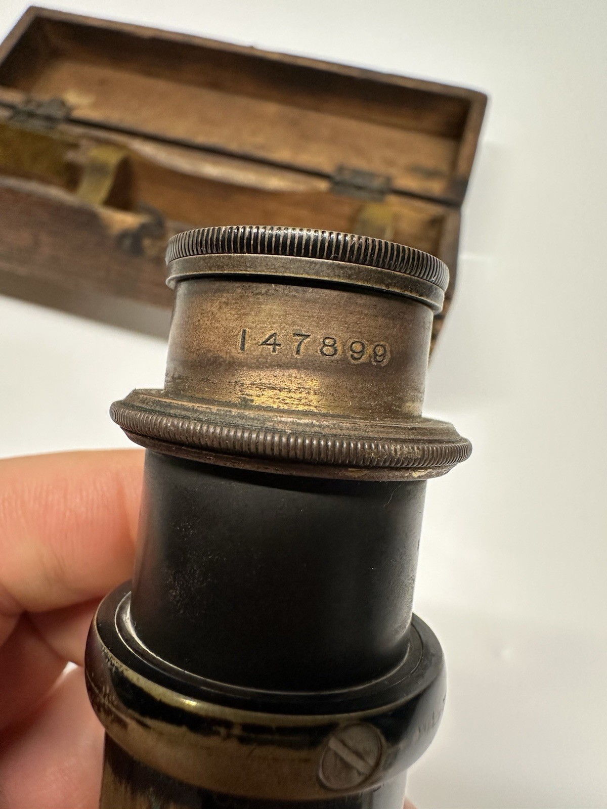 Bausch Lomb Brinell Field Microscope Brass Barrel with Box