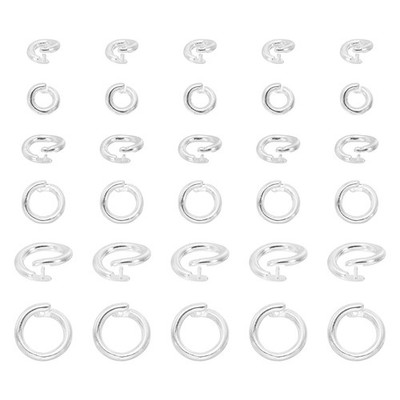 30 Pcs Locking Jump Rings 5.5/7.5/10mm Round Twist Clasp Silver