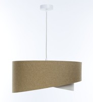 HäNgelampe Pendelleuchte E27 Rund D: 45 Cm Beige Creme Stoff Verstellbar Boho