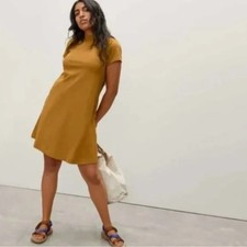 Everlane Size S Mustard The Weekend A-Line Swing T-shirt Dress