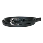 CTM Women's 1/2 Inch Skinny Dress Belt Patent Faux Leather