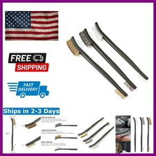 Durable Mini Wire Brush Set - 3 Brushes for Precision Cleaning of Paint and Rust