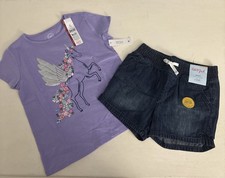 Girls Wonder Nation Shirt 7-8 Cat Jack Shorts Size 6- 6X