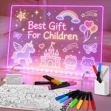Led Drawing Board with 13 Lighting Effects, 13.7"X10" Doodle Glow LED Note Board