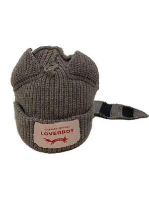 CHARLES JEFFREY LOVERBOY Knit Cap, FREE Size, Acrylic, Gray, Solid Color, Women'