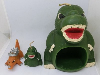 ゴジラ ミニ マスコット キャンドル Godzilla Mascot Candle Set Mini Godzilla & Anguirus Figures Rare
