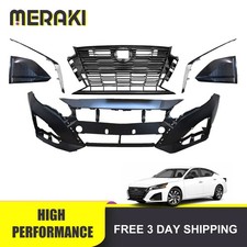Front Bumper Grille With Fog Cover Trims Set For 2023-2024 Nissan Altima S Sl Sv