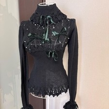 Preview of Angelic Pretty Ribbon Pearl Knitwear Japan, Kawaii, Lolita, Stylish, Cute, Popul