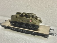 Roco H0 67108 ÖBB-Tiefladewagen, mit Panzerhaubitze M7B2, KK   B78