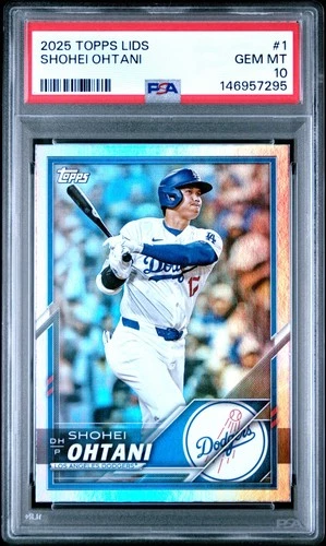 2025 TOPPS LIDS BASEBALL SHOHEI OHTANI FOIL REFRACTOR DODGERS PSA 10