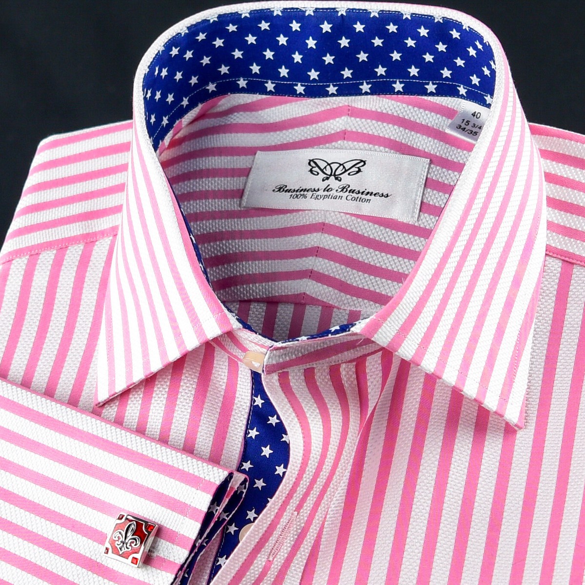 Pink Stripe Unique Designed Blue Stars Inner Lining Business