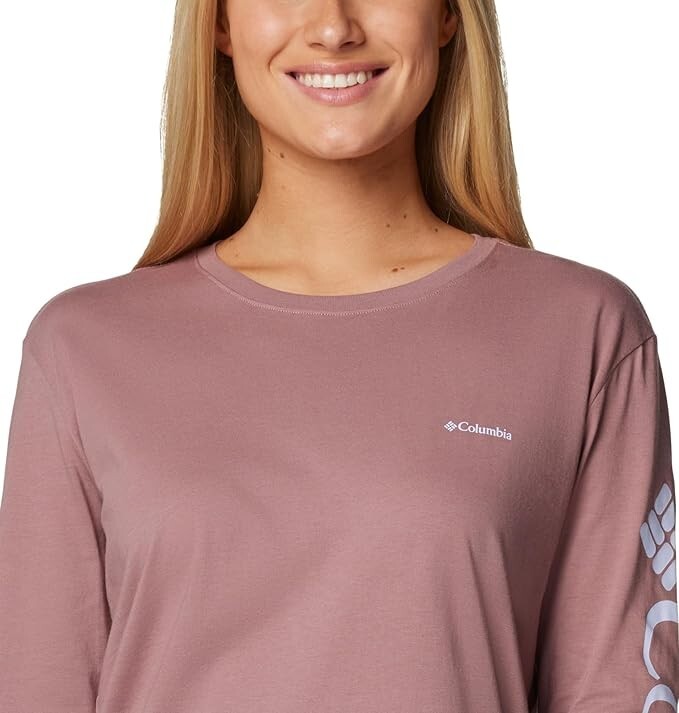 Columbia - North Cascades - T-shirt à Manches Longues Imprimé Dans Le Dos Rose