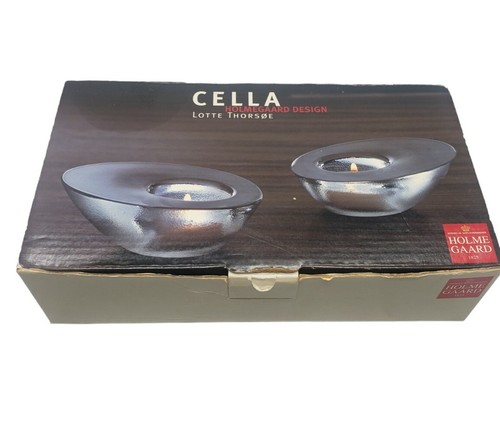 Candelabros votivos de cristal CELLA Holmegaard Design Leo Thorsoe Dinamarca