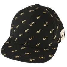 Flat Fitty Repeater Strap Back Wool Cap Hat, Black / Gold, One Size