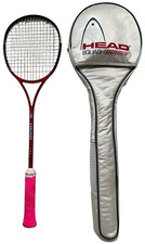 Vintage Head Power Wedge PS 220 Graphite Squash Racket 7" Grip Soft Case