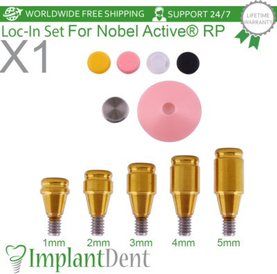 1x Dental Straight Loc-In Attachment Premium Kit Regular Platform Hex 2.65mm