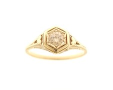 Vintage 14K Yellow Gold .25 Carat Round Diamond Solitaire Engagement Ring