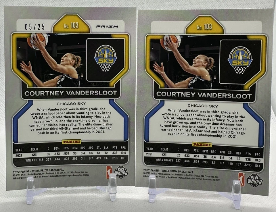 Courtney Vandersloot 2022 Panini Prizm WNBA #103 Base & Green Pulsar Prizm /25 - Image 2 of 4