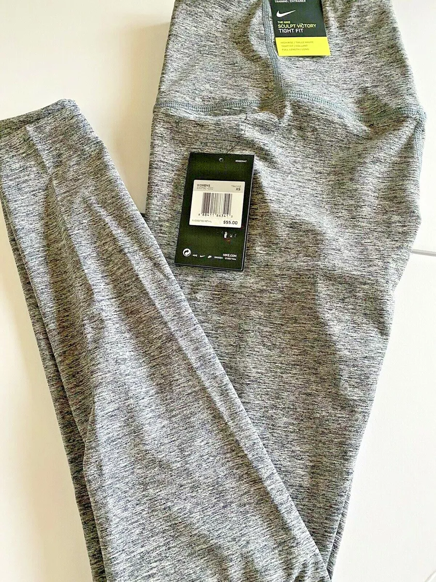 Nike Power Sculpt Victory High Rise Legging Gray Heather Tight Fit Womens  XS for sale online