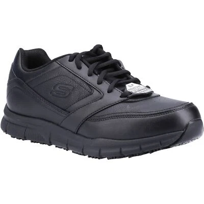 Mens Skechers Occupational Shoes Slip Resistant Memory Foam Black Nampa