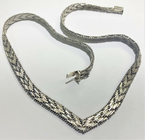 Collar Chevron de colección Italia plata esterlina italiano forma V corte diamante | eBay