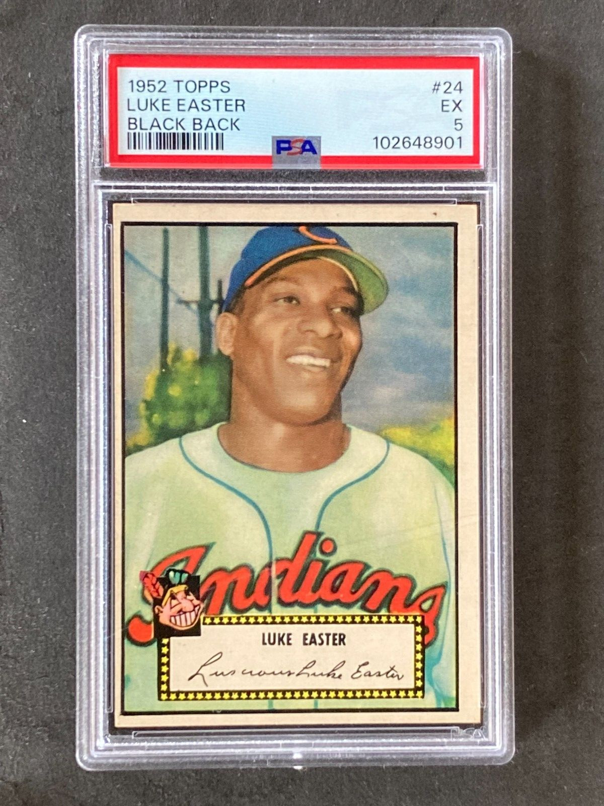 1952 Topps #24 Luke Easter Black Back Set Break PSA 5