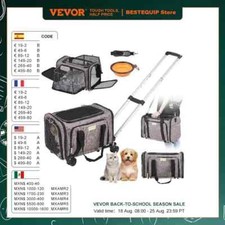 Pet Cat Carrier Breathable Outgoing Dog Carry Backpack with Telescopic Wheels