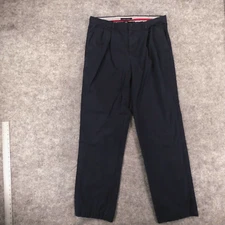 Tommy Hilfiger Pants Mens 34x34 Pleated Front Dress Slacks Navy Office