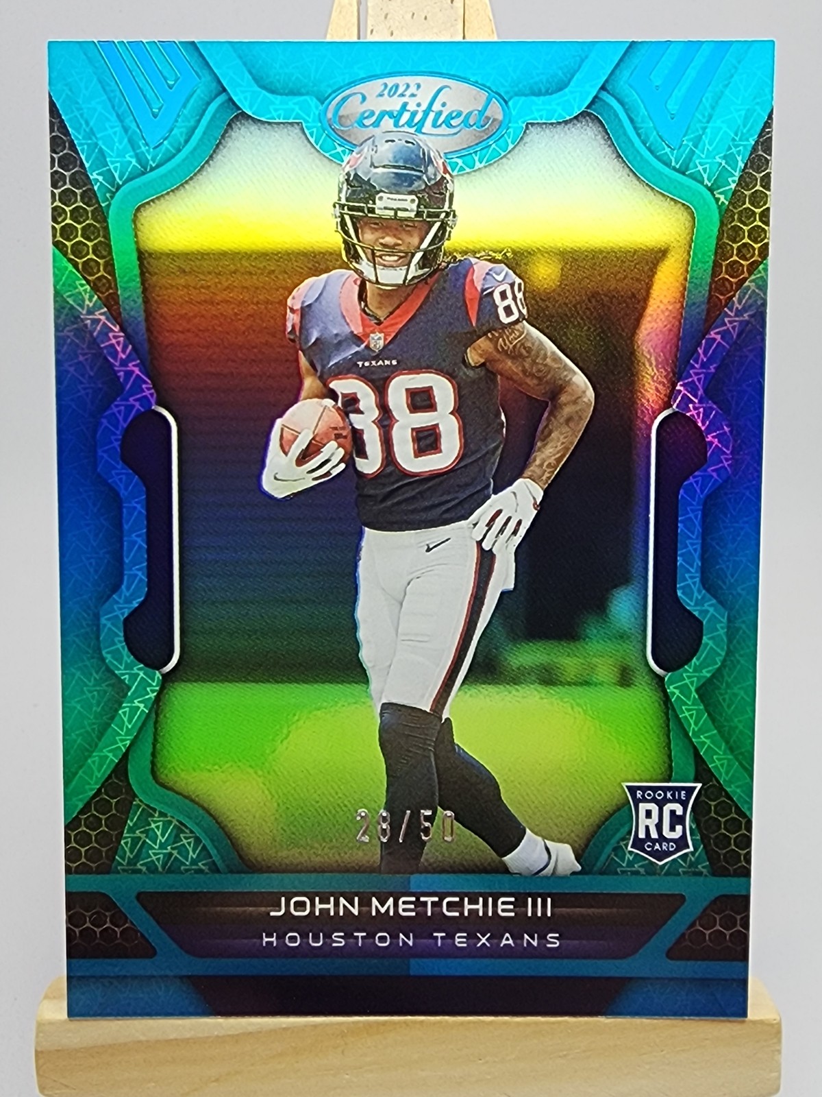 John Metchie III 2022 Panini Certified Mirror Teal #117 /50 RC Rookie Texans