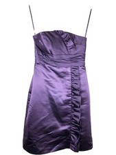 Priscilla of Boston Women's Strapless Mini Dress siz 4 Purple Ruffle Pleated 20