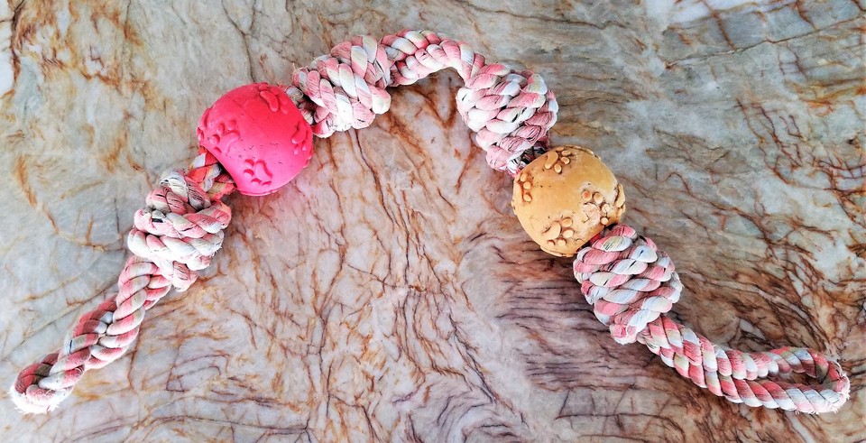 Sanitized Cotton Natural Dog Rope Tug and Fetch Toy Rope 27” Heavy Duty ...