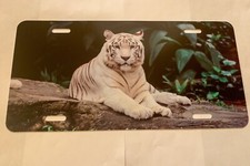 White Tiger premium license plate. Made in the USA!