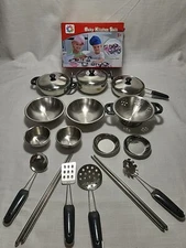 Wantongle Baby Kitchen Suit Mini Stainless Tableware 3+
