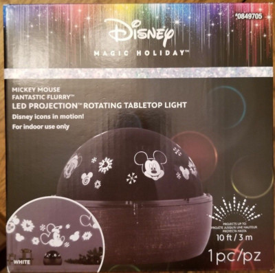 DISNEY MICKEY MOUSE MAGIC HOLIDAY LED PROJECTION ROTATING TABLETOP LIGHT 