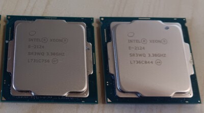 Lot of 2 Intel SR3WQ Xeon E-2124 3.3 GHz LGA 1151 Server CPU Processor