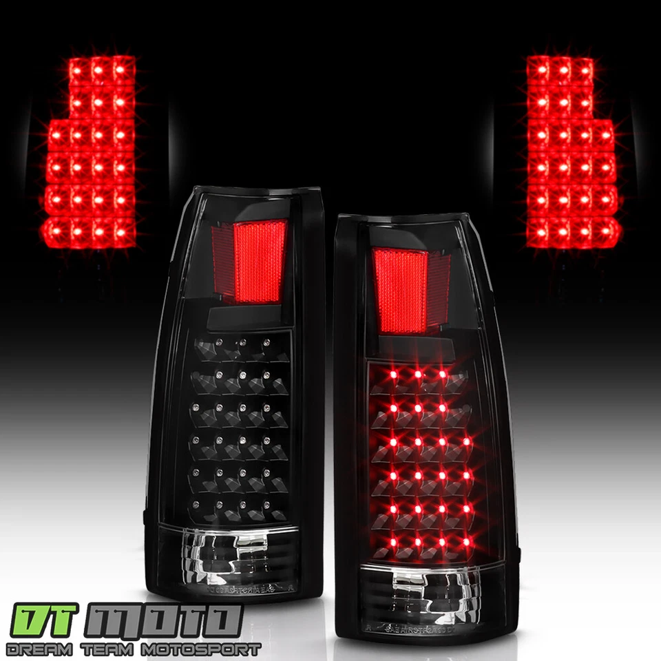 Black 1988-1998 chevy Silverado C/K Suburban Tahoe Sierra LED Tail Lights Lamps - Image 3 of 4