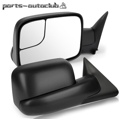 Manual Fold Towing Mirrors For Dodge Ram 1500 2500 3500 (1994-2002) - Pair Black