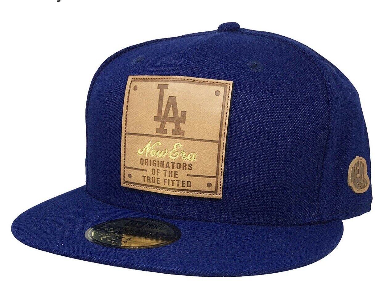 RARE New Era Los Angeles Dodgers Custom Vintage Patch Fitted Hat Cap Blue  Size 7 | eBay