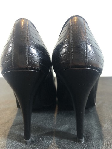 CHARLES JOURDAN PARIS Women's Black Leather Closed Toe High Heels Size 5 1/2B - Picture 6 of 11