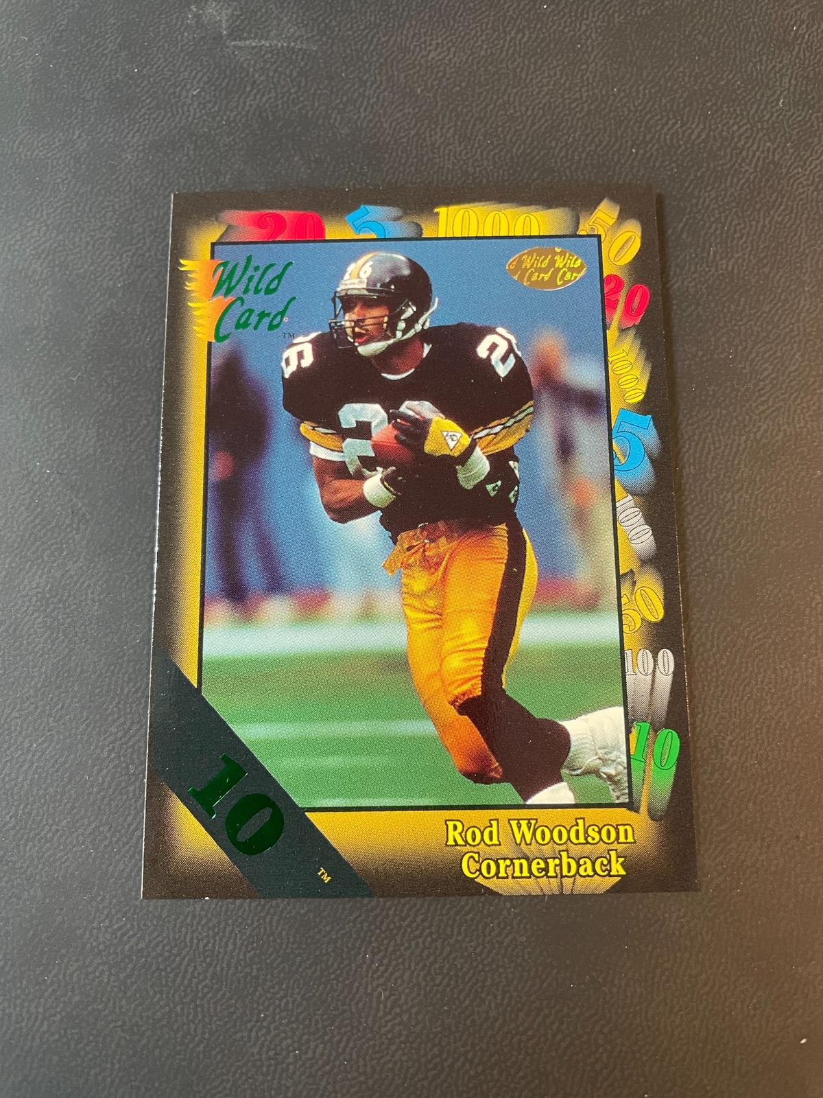 CT14) 1991 Wild Cars ROD WOODSON #37 10 Stripes Pittsburgh Steelers   