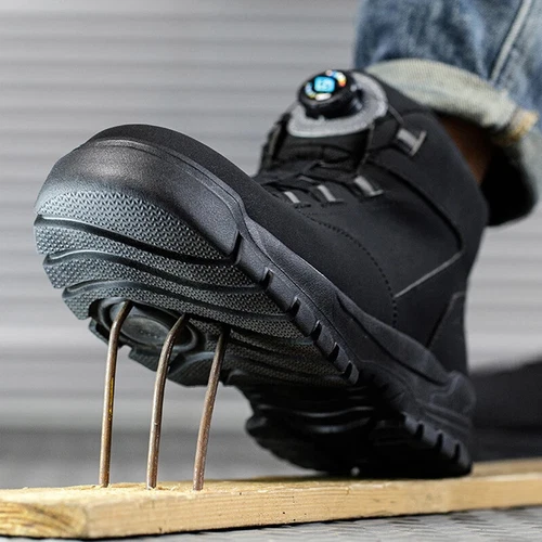 Work Safety Boots Steel Toe Shoes Men's Rotating Buttons Protective Shoes - Picture 6 of 29