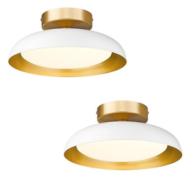 kudos White and Gold Ceiling Light Fixture 2 Pack 3000K/4000K/6000K Adjustable,