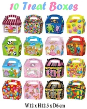 10 x Birthday Party Small Treat Boxes - Cake Box Gift Bag Wedding Children Kids