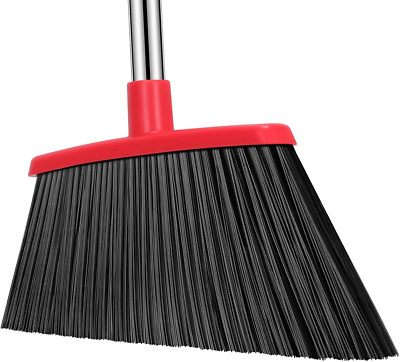 Heavy Duty Broom, 55 Inch Long Handle Outdoor Large Angle Brooms, Commercial Bro