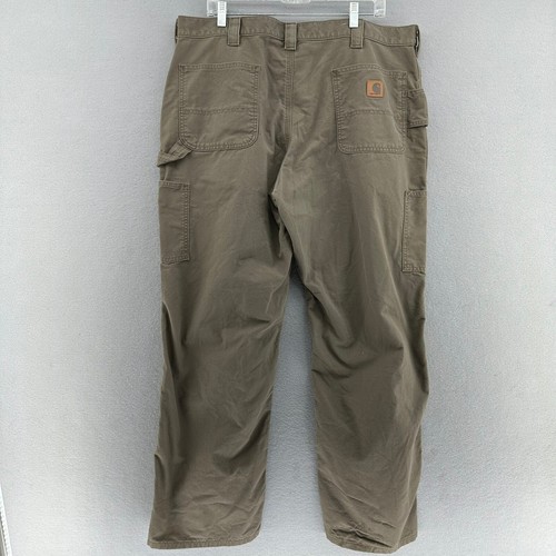 2016 Carhartt Dungaree Carpenter Pants Work Utility Brown Cotton Mens 40x30 (38) - Picture 2 of 11