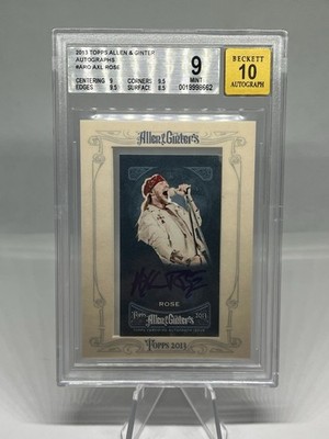 Axl Rose 2013 Topps Allen & Ginter Framed Mini Auto Guns N' Roses BGS 9 / 10