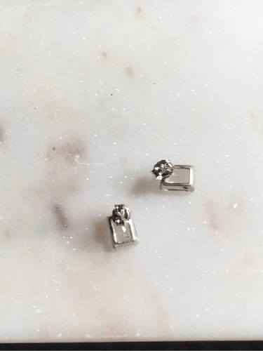 Weiße Quarz Ohrstecker, Sterlingsilber, NEU, Handarbeit, 5 x 7 - Bild 6 von 6