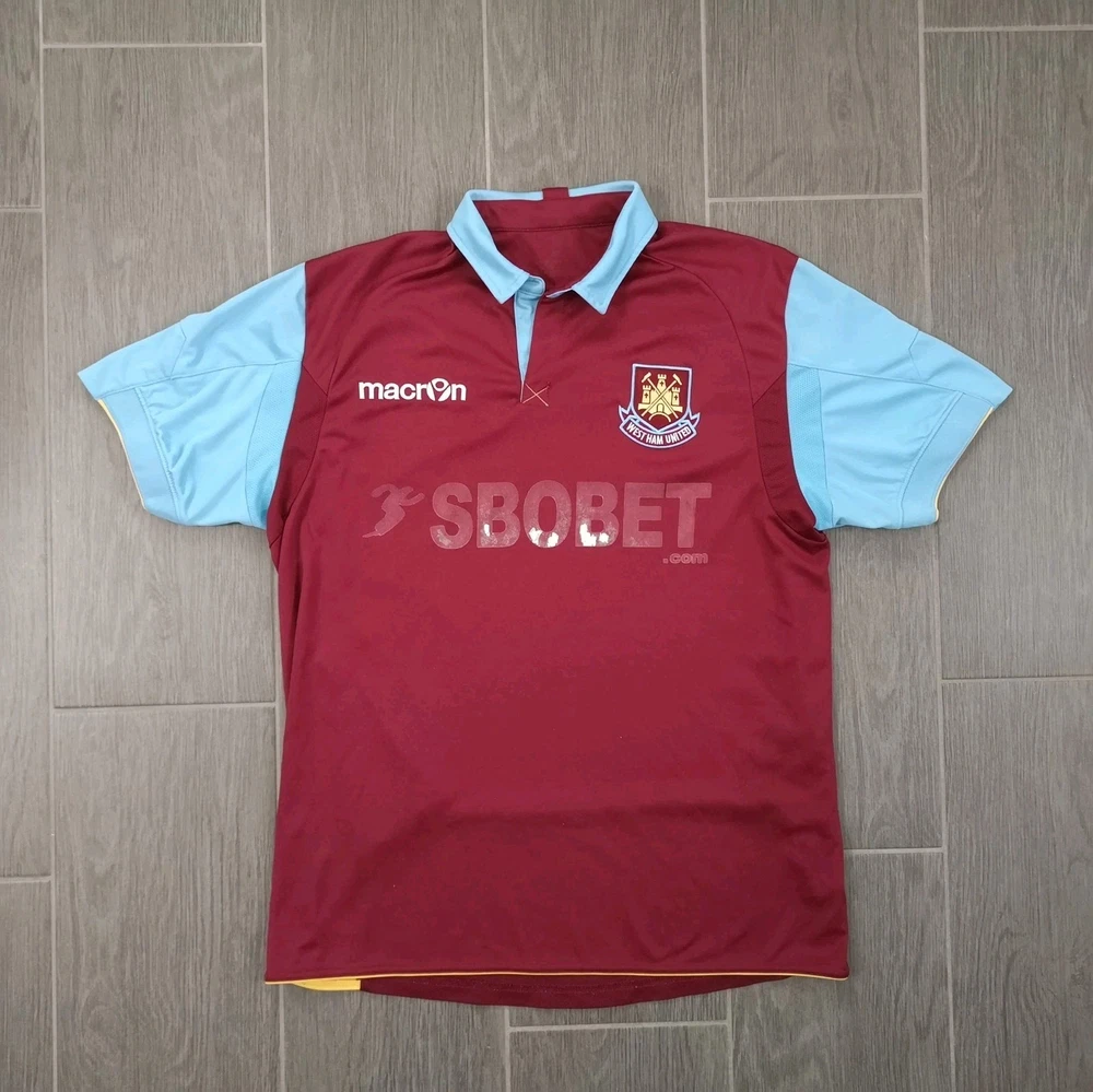 Vintage Retro 2010/11 West Ham United Home Trikot Größe: M Fußball Macron Prem